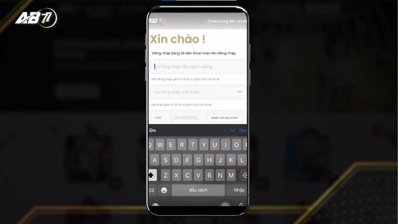 Cách đăng ký hội viên AB77 trên điện thoại